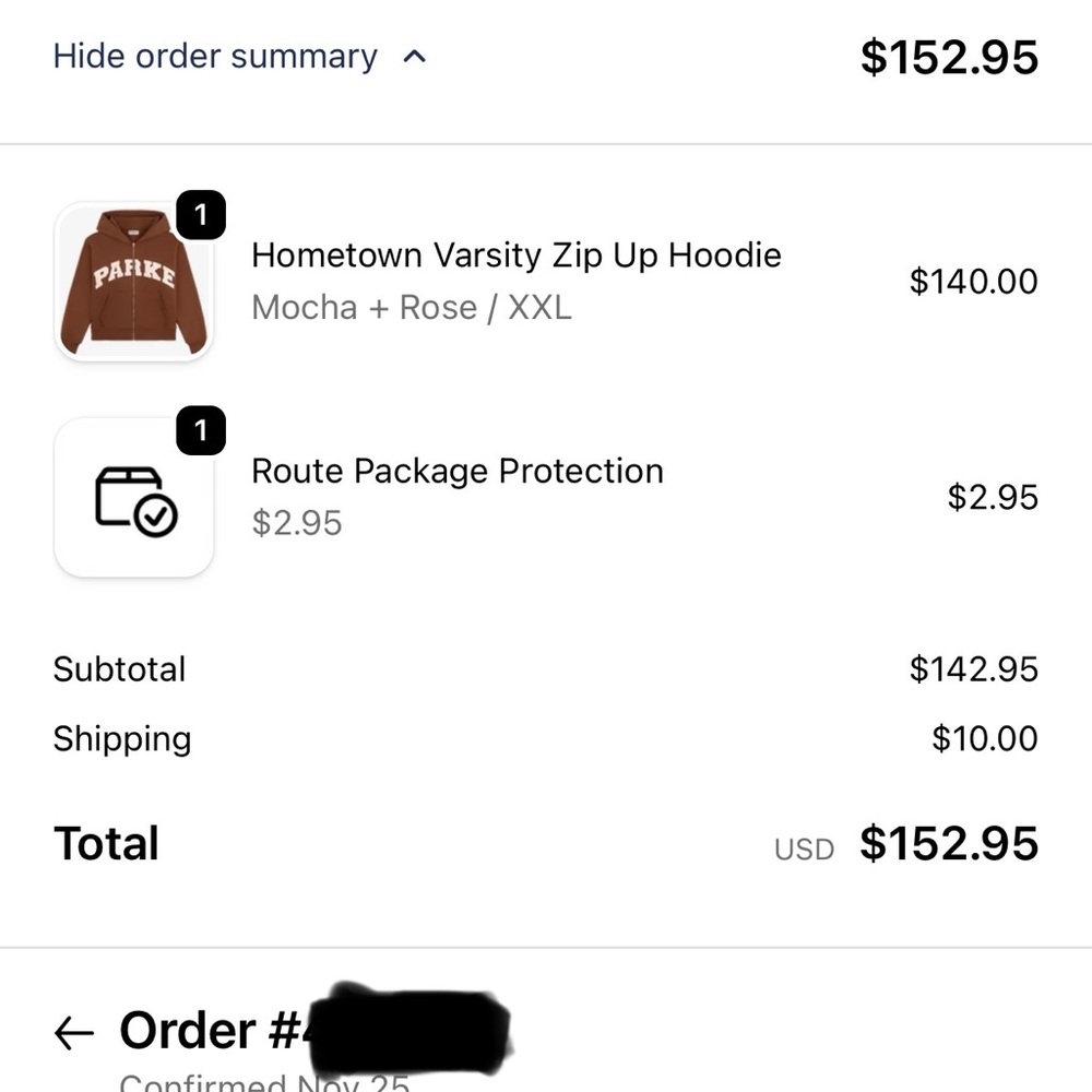 New PARKE Women’s Hometown Varsity Fleece ZipUp Hoodie Sweatshirt mocha/rose XXL - Picture 5 of 6
